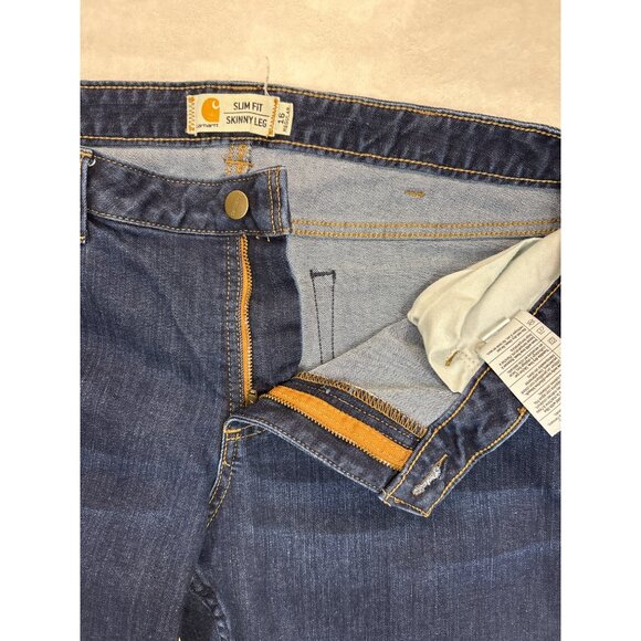 Carhartt Jeans Womens 16R Blue Denim Layton‎ Slim Fit Skinny Leg - Picture 3 of 9